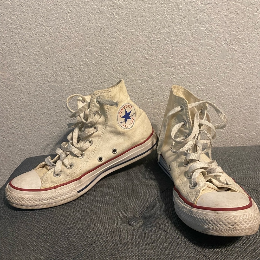 Well Loved White High Top Converse